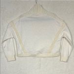 Daily Practice by Anthropologie Cable Knit Sweater Cropped Cream White Sz Small Photo 2