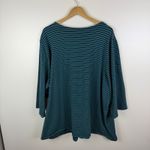 Catherines  Suprema Teal Striped Top Size 4X Stretch Comfort Lounge Everyday Photo 2