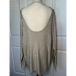 Free People All That Glitters Sequin Sweater Beige Champagne Open Low Back Large Photo 4