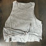 Club Monaco  Heather Gray High Neck Tie Front Tank Top Photo 1