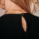 Sézane Sezane Black Benedicte Poof Button Sleeve Blouse Photo 2