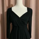 Liz Lange  Black Milkmaid Babydoll 3/4 Sleeve Midi Dress Maternity Small Photo 2