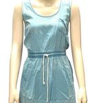 Active USA Light Blue Tank Dress Medium Rope Tie Waist Pockets Summer Casual M Photo 0