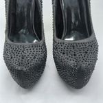 Bella Luna Rhinestone Platform Pumps Womens 7.5 Black Stiletto Heels Shoes Party Photo 5