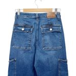 Judy Blue  Cargo Wide Leg Jeans Size 7 | 28 High Rise Dark Wash Utility Denim Photo 6