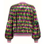 NEW Sequin Bomber Jacket M Mardi Gras New Orleans Purple Green Gold Glitter Rave Size M Photo 4