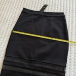 Bebe Double Mesh Insert Stripe Pencil Skirt Black NWT $69 Sz 6 Photo 3