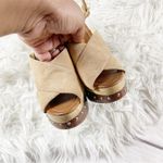 Alexandre Birman Platform Clog Sandals Peggy Brown Suede & Snakeskin Size 38 Photo 4