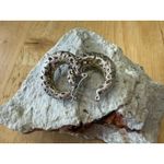 Sterling Silver 1 " Etched Filigreeā Pierced Wire Hollow Hoops Earrings EUC Photo 3