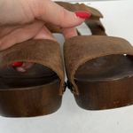 A. Giannetti 41 10.5 Italy Wooden Heels Sandal Shoes Brown Leather Open Toe Boho Photo 8