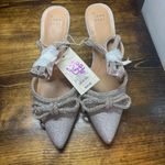 A New Day  Silver Blingy Holiday Bow Heels Size 8 Photo 3