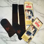 2 New 1960 Vintage Hanes Red Label Mens Support Socks Nylon Black Men's Ephemera Photo 1