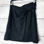 Cecelia Black Faux Suede Wrap Mini Skirt Size 2 Photo 1