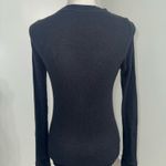 Aeropostale  Sparkly Medium Black Waffle Knit Henley Long Sleeve Top Y2K 2000s  Photo 3