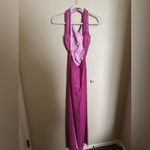 Scala Vintage Y2K  Silk Beaded Formal Prom Gown Sz XS in Pink‎ Open Low Back Photo 2