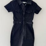 Good American Black Fit For Success Denim Mini Dress XS Photo 3