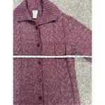 L.L. Bean Vintage Wool Blend Chunky Cable Knit Cardigan Sweater Women’s XL Red Purple Photo 5