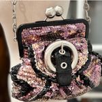 Rampage Vintage Sequin Black Patent Leather Statement Bag Photo 6