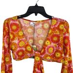 VDM the Label Orange Floral Coverup Crop Top Small New Photo 3