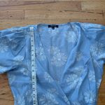 Madewell Blue Floral Wrap Dress Size Medium Photo 3