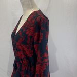 Uguest V-neck Ruffled Black and Red Floral Mini Dress Size Medium NWT Photo 5