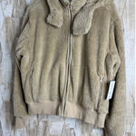 VOGO Womens Teddy Fleece Zip Up Hoodie Jacket Camel XL Style 5005534 Tan Photo 0