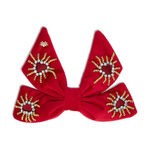 Lele Sadoughi NWT  LIPSTICK RED LIBBY CRYSTAL HEARTBURST BOW BARRETTE Photo 1