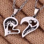 Cute Romantic I LOVE YOU Heart Pendant Necklace Silver Photo 6
