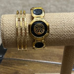 Rustic Cuff  Gold and Black Bracelet Set Photo 0
