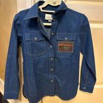Gucci Authentic New With Tags Logo Patch Denim Button Down Blouse Photo 0