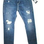 True Religion New Womens Brand Jeans Nu Boy Super T Blue White 24 NWT USA Ripped Photo 0