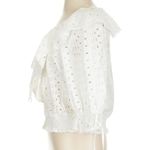 Anthropologie  Porridge White Eyelet Lace Romantic Top Boho Blouse Size Small S Photo 6