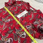 Calvin Klein NWT S Vibrant Paisley Top button down v-neck long sleeve roll tab Photo 5