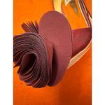 Badgley Mischka Burgundy Satin Heels 5.5M Rosette Pumps Wedding Party Shoes Photo 5