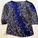 Anne Klein Blue and Gold Patterned Top Photo 0