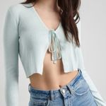 Garage  Coquette balletcore tie front bow knit top Photo 0
