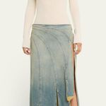 EB Denim $450 NEW WITH TAGS  Sorriso Frayed Split Denim Midi Skirt ( S ) Photo 0