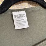 PINK - Victoria's Secret  Army Green White Dog Logo Cutout Campus Shirt Small Photo 3