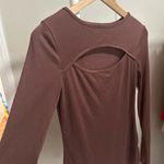 SheIn Brown Ribbed Longsleeve Shirt with Keyhole on Chest size medium Photo 1
