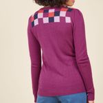 Modcloth Chicly Checkered Intarsia Cardigan Small Photo 2