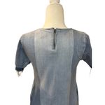 DL1961  Kiki Blue Coast‎ Denim Dress Raw Hem Short Sleeve Casual Mini Dress Photo 3