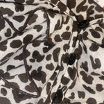 Preston & York  Ruffle Leopard Print Blouse Brown Cream Print Sz 10 Photo 6