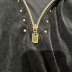 Oleg Cassini Vintage  Sport Black Velour Quarter-Zip Photo 3