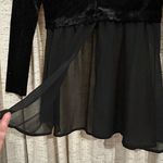 BCBGeneration Black Velveteen Sheer Peplum Blouse Photo 9