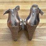 Shoedazzle Dalia Metallic Cork Wedge Heels Photo 3