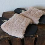 Yosi Samra Womens Nori Faux Fur Slides, Tan, Size 6 Tan Photo 1