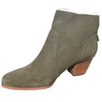 New! Violet & Red Cupid Suede Boot Bootie in Olive Green Photo 6