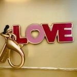 Coach NWT Key Chain Removable Charm LOVE Red Gold Photo 1