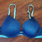 PINK - Victoria's Secret Victoria's Secret Blue Chic Feminine Classic Trendy Perfect Shape Bra Size 34B Photo 0