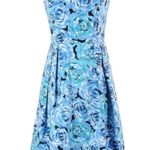 Carmen Marc Valvo Luxe by  blue roses fit and flare dress  with pockets size 16P Photo 5